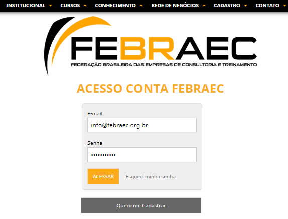 Cadastro FEBRAEC® - Passo a Passo